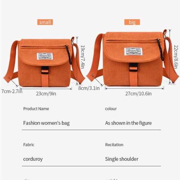 Women Small Satchel Bag Handbag Stylish Tote Handbag for Women Corduroy Hobo Bag - Picture 3 of 7